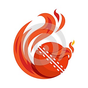 cricket ball flying fire ball icon Design Vector, Emblem, Design Concept, Creative Symbol