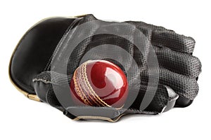 Cricket ball and glove.