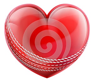 Cricket Ball In A Heart Shape