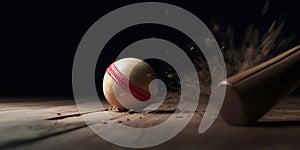 A cricket ball hitting the stumps and dislodging a bail H created with generative AI