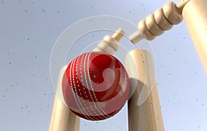 Cricket Ball Hitting Wickets