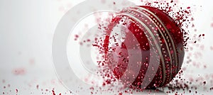 Cricket ball impact on bat frozen in time, capturing dynamic energy with text space.