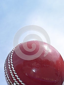 Cricket ball and sky