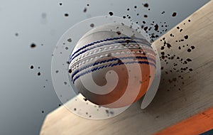 Cricket Ball Striking Bat In Slow Motion