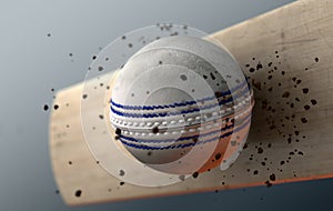 Cricket Ball Striking Bat In Slow Motion