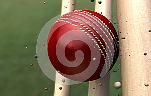 Cricket Ball Striking Wickets With Particles