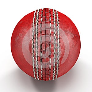 Cricket Ball on white. 3D illustration