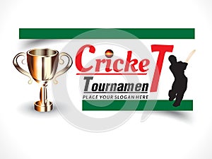 Cricket banner background with batsman