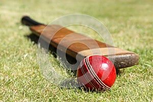 Cricket bat and ball