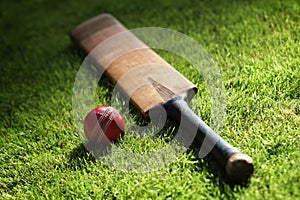 Cricket bat and ball