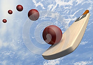 Cricket Bat With Ball Flight Path