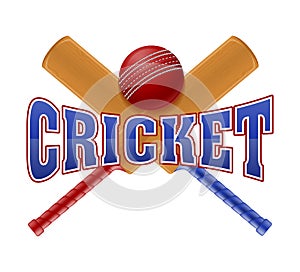 Cricket bat and ball for a sports game stock vector illustration