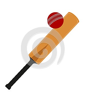 cricket bat and ball for a sports game stock vector illustration