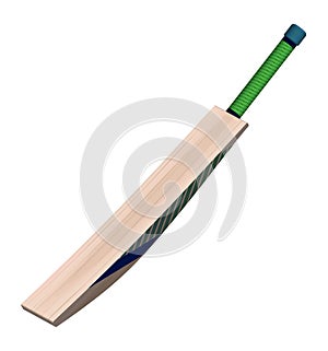 Cricket bat in realistic style on a white background. Summer team sports. Vector on a white background