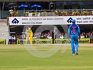 Cricket batsman bats