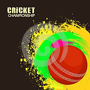 Cricket Championship concept with red ball.