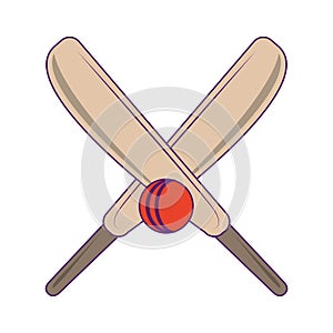 Cricket equiment elements icon cartoon