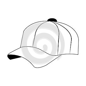 Cricket equiment elements icon cartoon in black and white