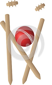 Cricket equipment wickets and ball