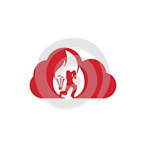 Cricket fire cloud logo icon