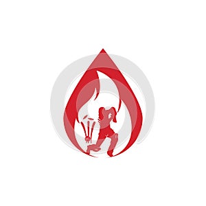 Cricket fire drop logo icon.