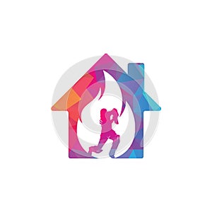 Cricket fire home logo icon.