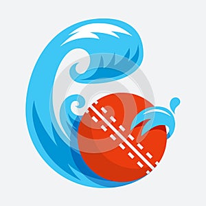 cricket fly water wave ball icon