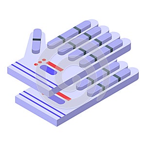 Cricket gloves icon, isometric style