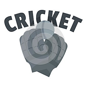 Cricket gloves logo, flat style