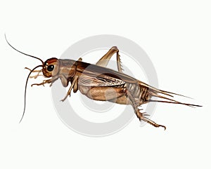 Cricket Gryllidae, realistic drawing