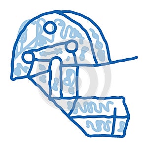 Cricket Helmet doodle icon hand drawn illustration