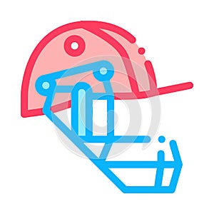 Cricket Helmet Icon Vector Outline Illustration