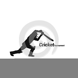 Cricket high swing shadow icon vector illustration.