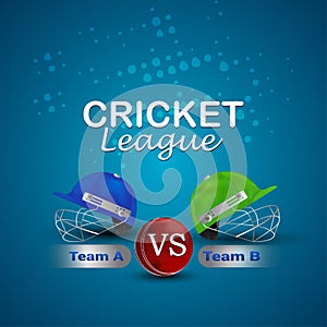 Cricket leagur championship with cricket helmet