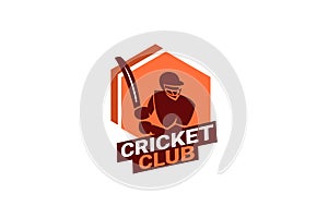 Cricket Logo or football club sign Badge. Cricket logo with shield background vector design.