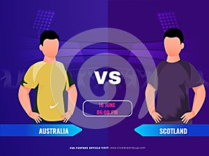 Cricket Match Between Australia VS Scotland Player Team, Advertising Poster