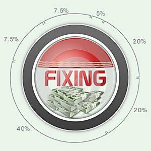 Cricket match fixing concept with statistics and dollar.