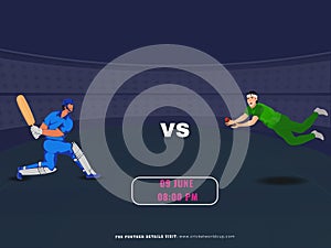 Cricket Match Between India VS Pakistan Team on Stadium, Advertising Poster