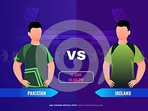 Cricket Match Between Pakistan VS Ireland Player Team, Advertising Poster