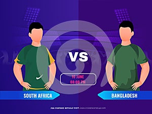 Cricket Match Between South Africa VS Bangladesh Team, Advertising Poster