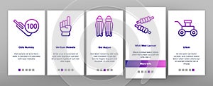 Cricket Onboarding Icons Set Vector