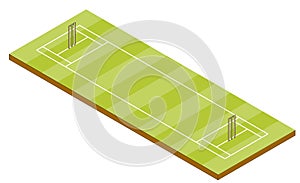 Cricket Pitch - Isometric View