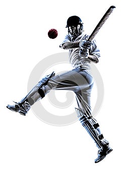 Cricket player batsman silhouette