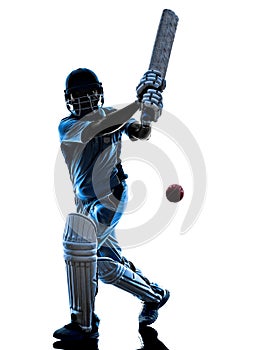 Cricket player batsman silhouette