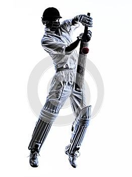 Cricket player batsman silhouette