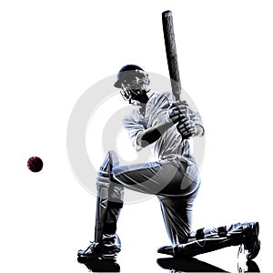 Cricket player batsman silhouette