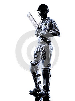 Cricket player batsman silhouette