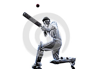 Cricket player batsman silhouette photo