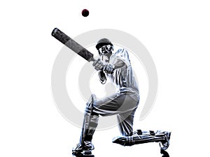 Cricket player batsman silhouette