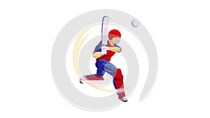 Cricket player game icon animation